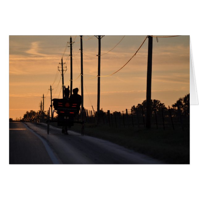 Amish Sunset Silhouette (Anverso (Horizontal))