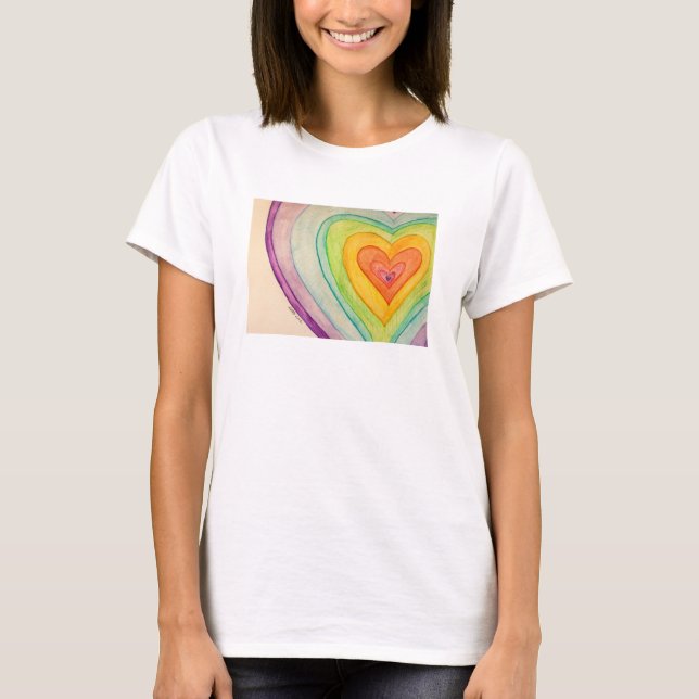 Amistad con el arcoiris Corazones Amor Camisetas d (Anverso)