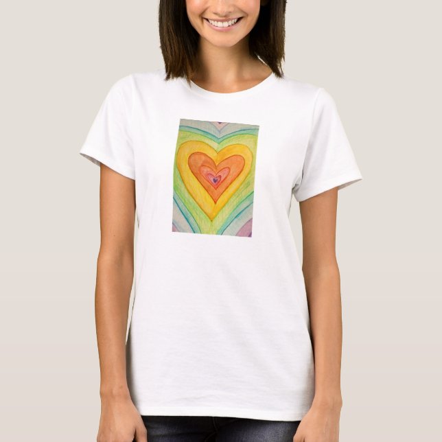 Amistad corazón arcoiris Camisetas de amor persona (Anverso)