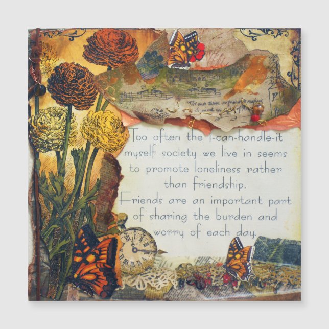 Amistad Multimedia Mezclada Mariposas Flores Colla (Anverso)