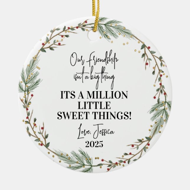 ,Amistad Navidad Ornamento Mejor Regalo de Amigo (Frente)