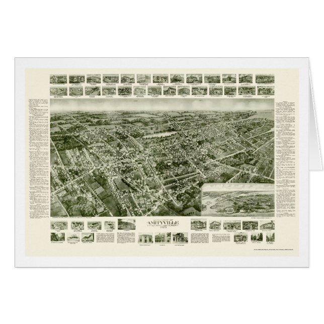 Amityville, mapa panorámico de NY - 1925 (Anverso (Horizontal))