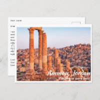 Ammán Jordan con la tarjeta postal de la ciudadela