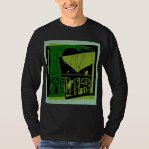 Amo 2013 - Píxeles Hexagonales Pop Art - Camiseta