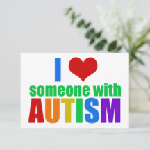 Amo A Alguien Con Autismo Hermosa Tarjeta Arcoiris