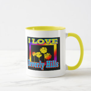 AMO a Beverly Hills Palm Trees en la Copa Box Mug