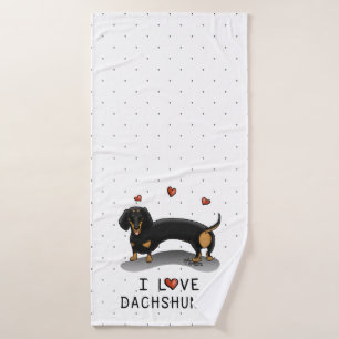 Amo a Dachshunds (negro y marrón) Perro lindo