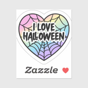 Amo a Halloween Spider Pegatina de corazón web Pas