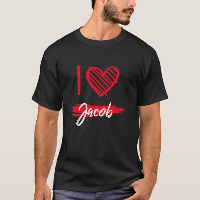 Amo a JACOB Camiseta Me encanta JACOB (Anverso)