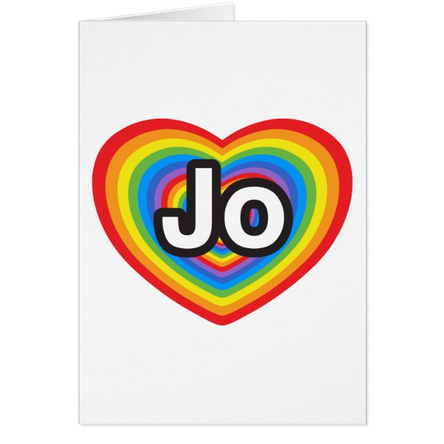 Amo a Jo. Te amo, Jo. Corazón (Frente)