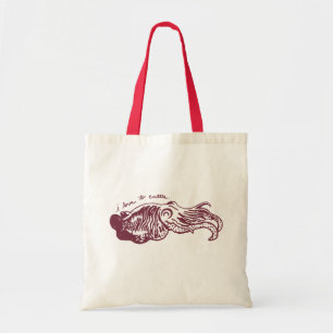Amo a la bolsa de asas de la sepia