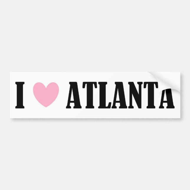 Amo a la pegatina para el parachoques de Atlanta (Frente)