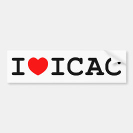 Amo a la pegatina para el parachoques de ICAC