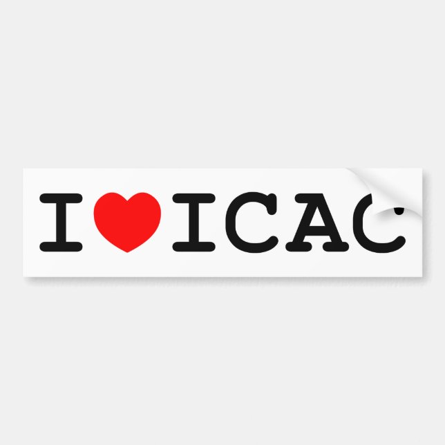 Amo a la pegatina para el parachoques de ICAC (Frente)
