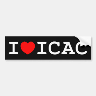 Amo a la pegatina para el parachoques de ICAC