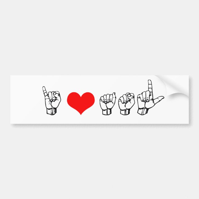 Amo a la pegatina para el parachoques del ASL (Frente)