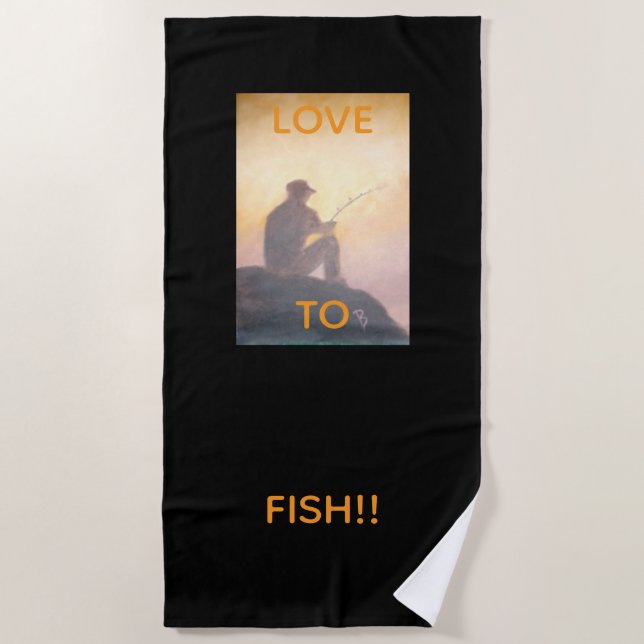 Amo a la toalla de playa de pescado (Anverso)