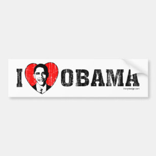 Amo a las pegatinas para el parachoques de Obama