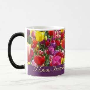 Amo a los amigos Tazas de café de primavera Flores