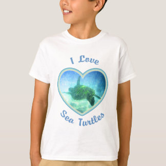 Amo a los Camisetas de las tortugas marinas