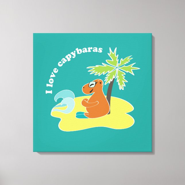 Amo a los carpinchos Arte de playa tropical (Anverso)