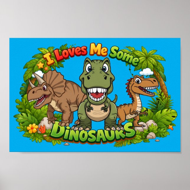 Amo a los dinosaurios - Arte prehistórico lindo (Frente)