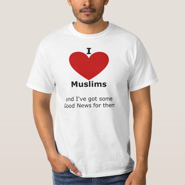 Amo a los musulmanes - camiseta para él (Anverso)