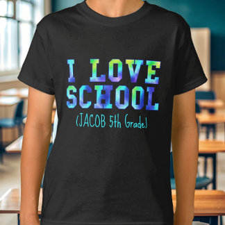 Amo a los niños de la escuela Nombra camiseta de q