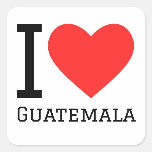 Amo a los Pegatinas cuadrados de Guatemala (Anverso)