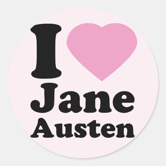 Amo a los Pegatinas de Jane Austen (Anverso)