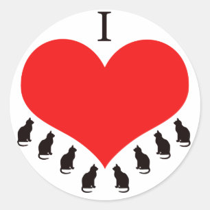 Amo a los pegatinas de los gatos