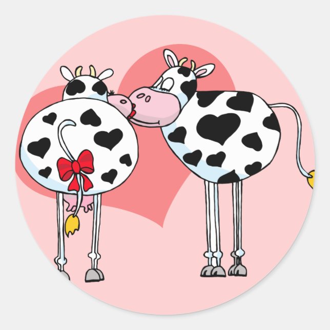 Amo a los Pegatinas de Moo Valentines (Anverso)