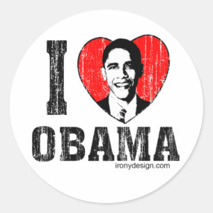 Amo a los Pegatinas de Obama