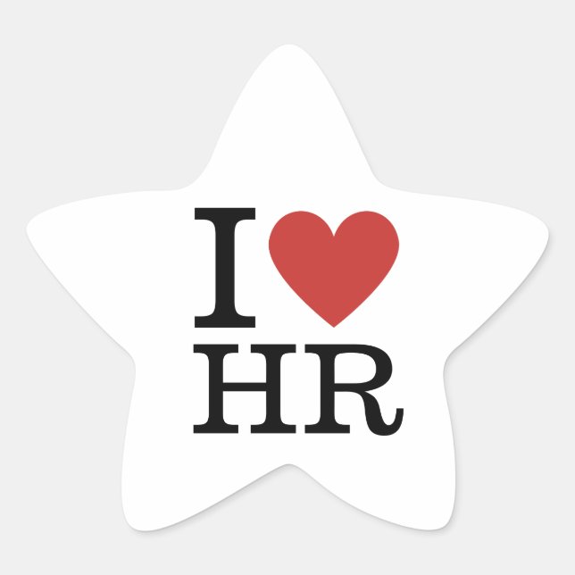 ❤️ Amo a los Pegatinas Estrella de Recursos Humano (Anverso)