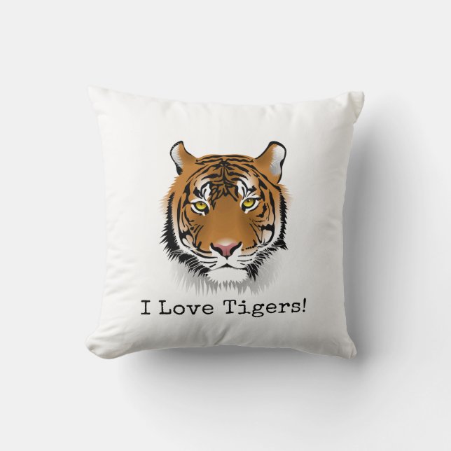 ¡Amo A Los Tigres! Cojín decorativo hermoso (Anverso)