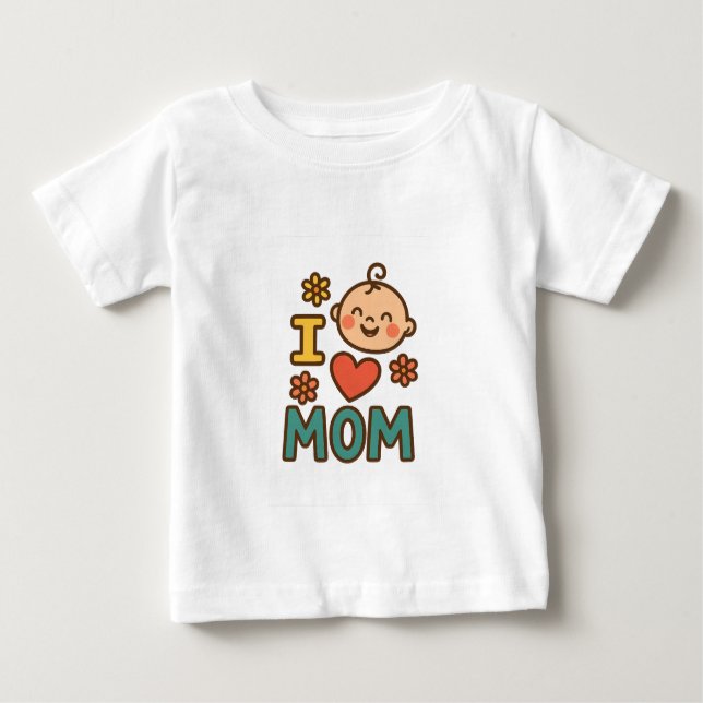 Amo a mamá Camiseta bebé - Día de la Madre. (Anverso)