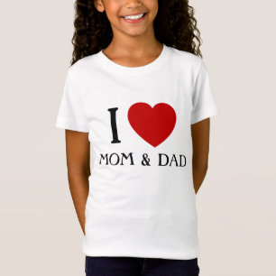 Amo a mamá y papá  Camisetas para niños y bebés