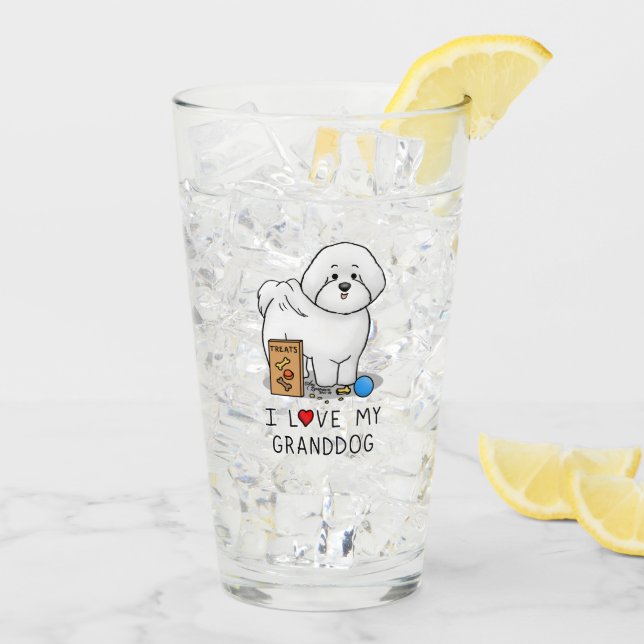 Amo a mi abuelo Bichon Frise Dog - abuelo (Reverso (hielo))