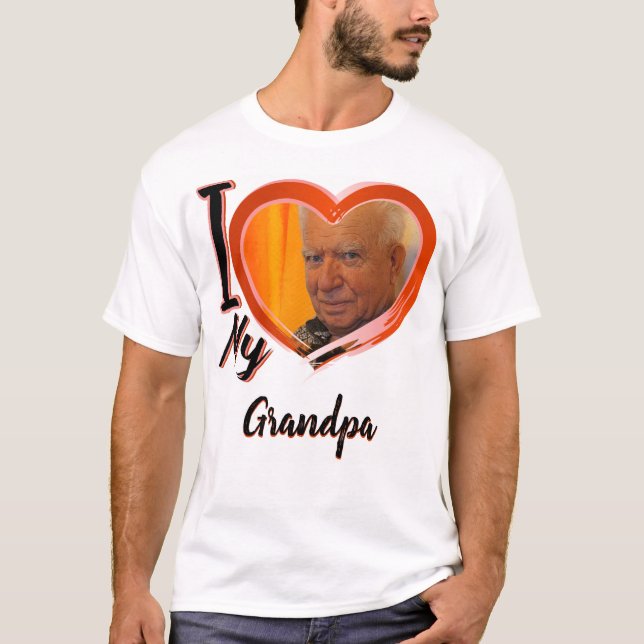Amo a mi abuelo _ personalizado regalo camiseta (Anverso)