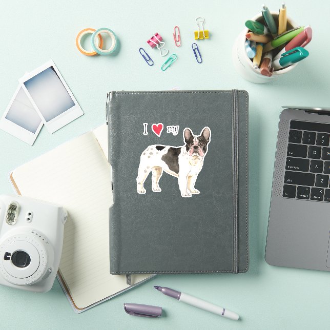 Amo a mi Bulldog francés Vinyl Pegatina (Funda para iPad)