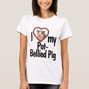 Amo a mi cerdo de vientre grande - Camiseta con in
