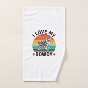 Amo a mi diseño de perro collie vintage alborotado