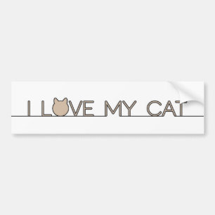 AMO A MI GATO Elegante Calcomanía Minimalista