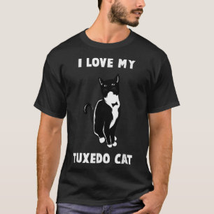 Amo a mi gato Tuedo Camiseta de amante de gatos