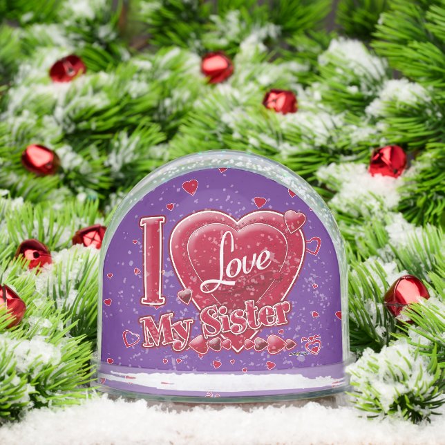 Amo a mi hermana roja - corazones (Navidad)