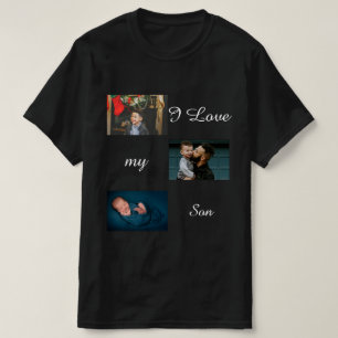 Amo A Mi Hijo Personalizado 3 Camiseta Collage de