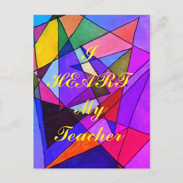 "Amo a mi maestro" tarjeta postal de agradecimient (Anverso)