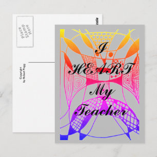 "Amo a mi maestro" tarjeta postal de agradecimient