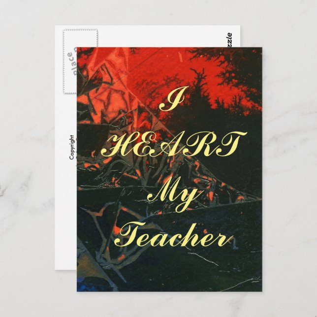 "Amo a mi maestro" tarjeta postal de agradecimient (Anverso / Reverso)