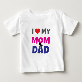 Amo a mi Mamá Papá - Camiseta de Corazón para Bebé